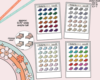 Rainbow Bed Doodled Icon Stickers