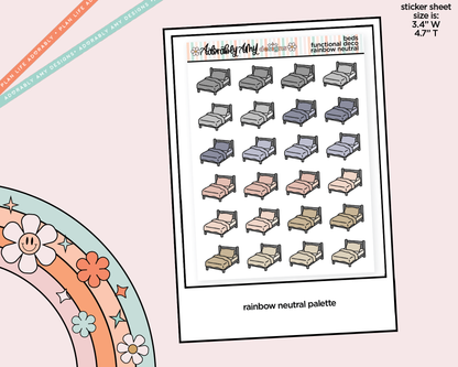 Rainbow Bed Doodled Icon Stickers
