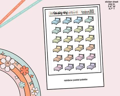 Rainbow Bed Doodled Icon Stickers