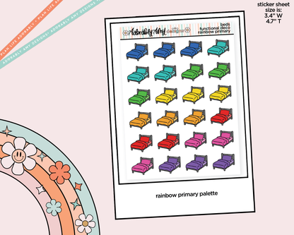Rainbow Bed Doodled Icon Stickers