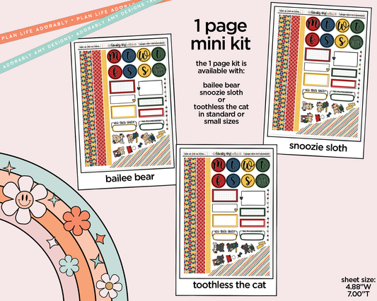 One Page Mini Kit Tale as Old as Time Planner Sticker Kit - Two Sizes Available (Copy) - Adorably Amy Designs
