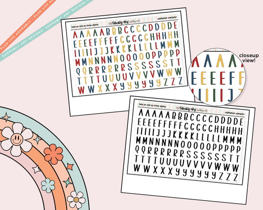 Tale as Old as Time Alphabet Stickers Deco Typography Sampler Planner Stickers - Adorably Amy Designs