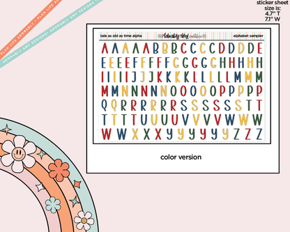 Tale as Old as Time Alphabet Stickers Deco Typography Sampler Planner Stickers - Adorably Amy Designs