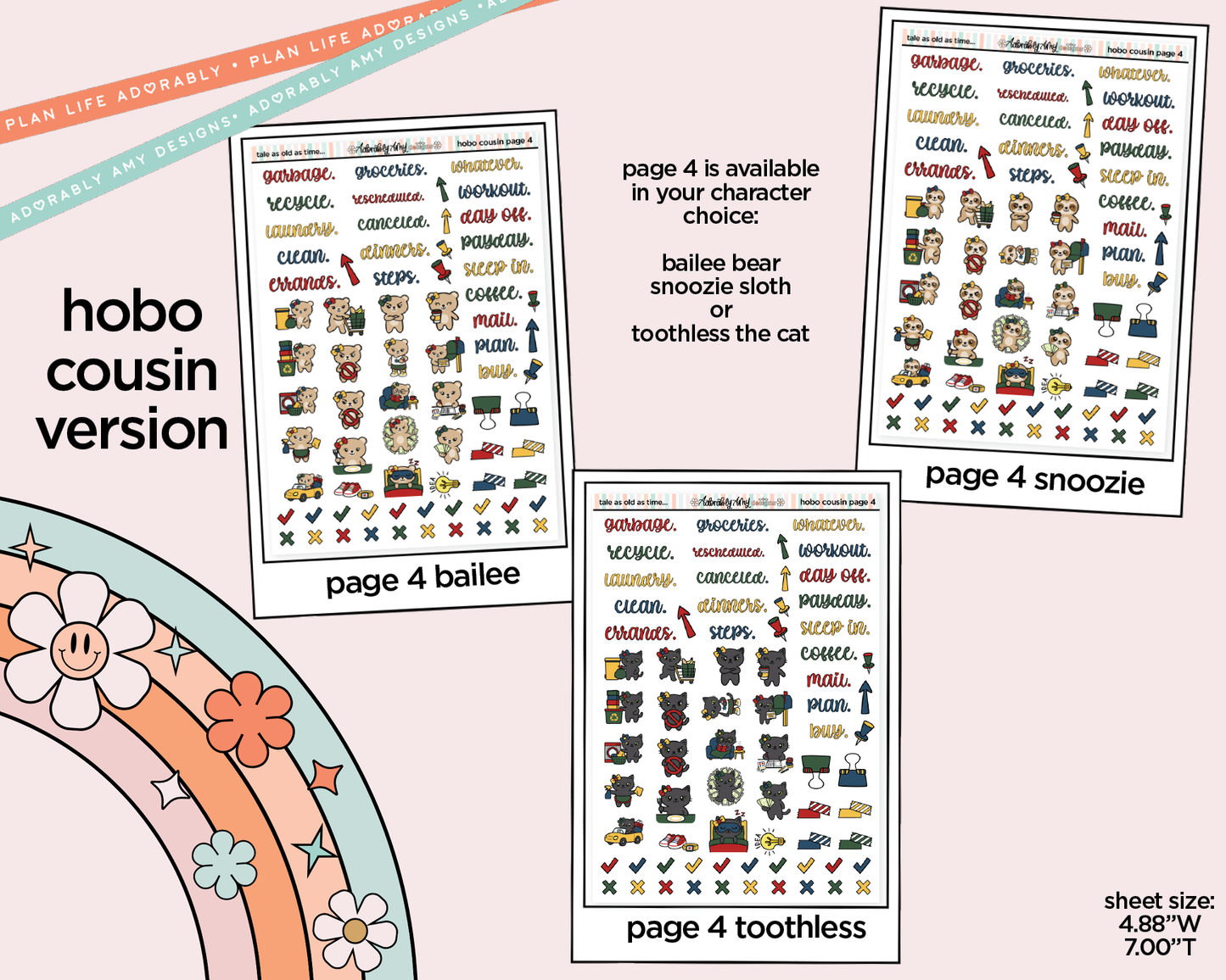 Hobonichi Cousin Weekly Tale as Old as Time Planner Sticker Kit for Hobo Cousin or Similar Planners - Adorably Amy Designs