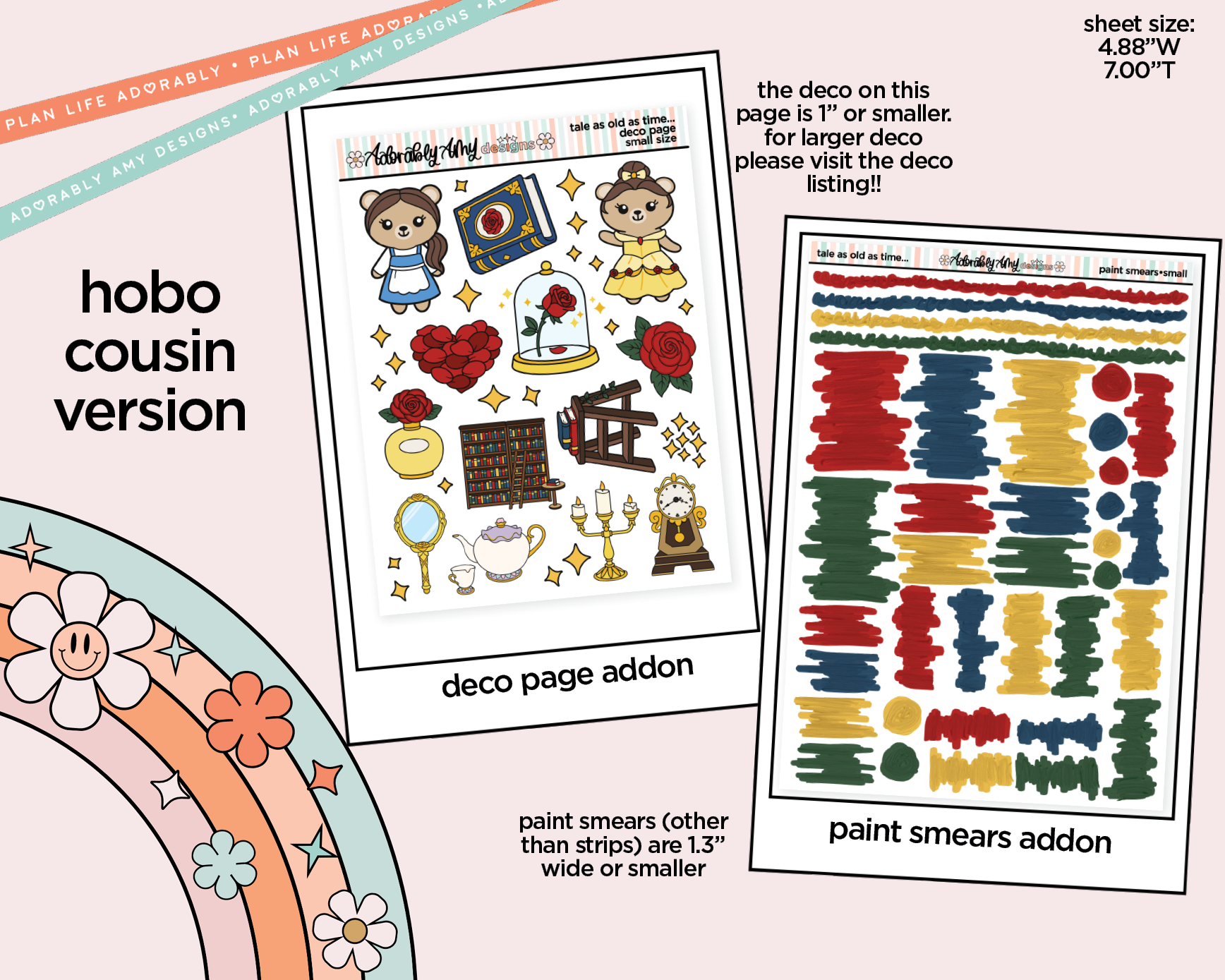 Hobonichi Cousin Weekly Tale as Old as Time Planner Sticker Kit for Hobo Cousin or Similar Planners - Adorably Amy Designs