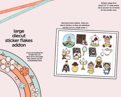 Journaling and Daily Planning Tale as Old as Time Planner Sticker Kit - Adorably Amy Designs