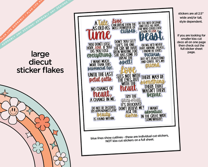 Tale as Old as Time Deco Typography Sampler Planner Stickers - Adorably Amy Designs