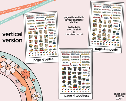 Vertical Tale as Old as Time Sticker Kit for Vertical Standard Size Planners or Insert - Adorably Amy Designs