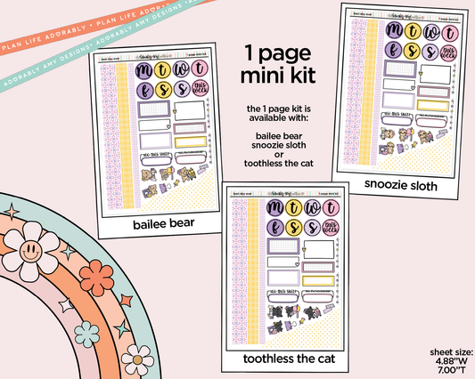 One Page Mini Kit Best Day Ever Fairytale Themed Planner Sticker Kit for Hobo Cousin or Similar Planners