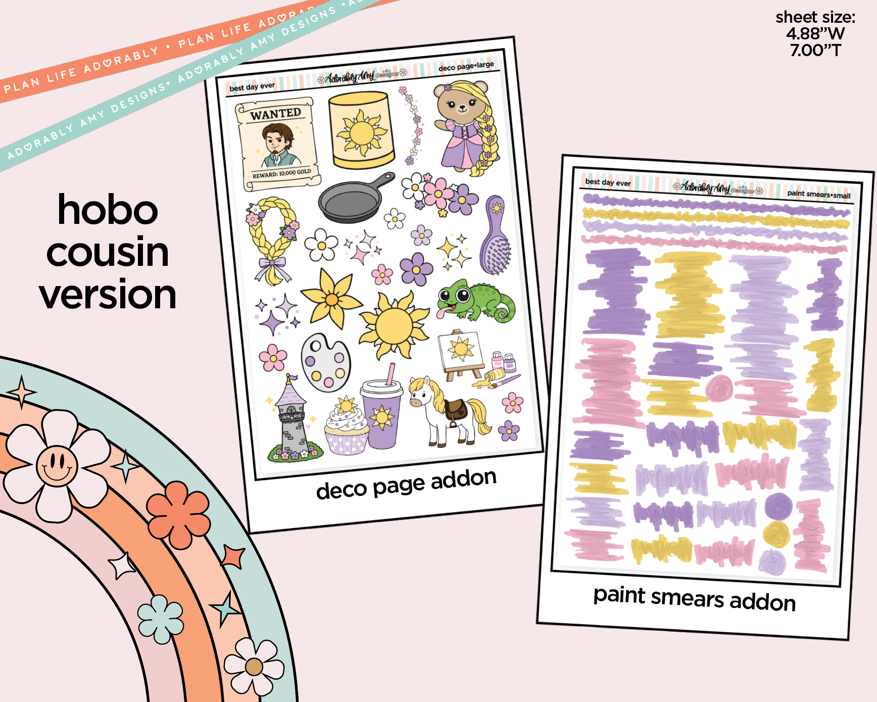 Hobonichi Cousin Weekly Best Day Ever Fairytale Themed Planner Sticker Kit for Hobo Cousin or Similar Planners - Adorably Amy Designs