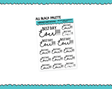 Rainbow or Black Best Day Ever Typography Planner Stickers for any Planner or Insert