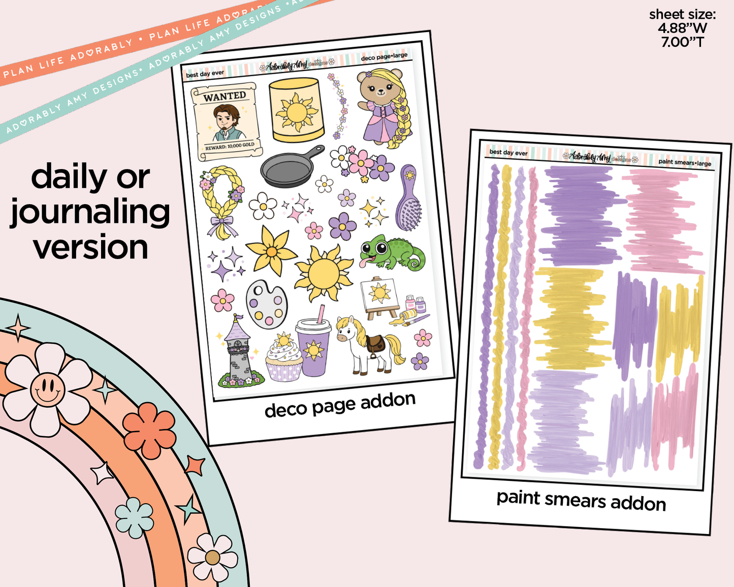 Journaling and Daily Planning Best Day Ever Fairytale Themed Planner Sticker Kit