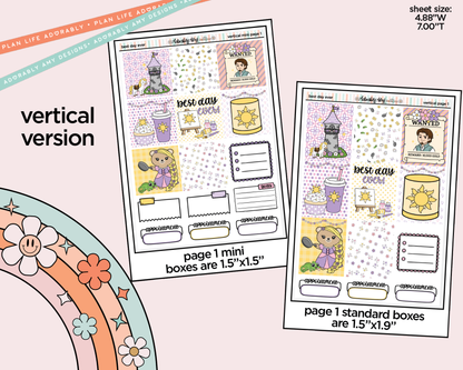 Vertical Best Day Ever Fairytale Themed Sticker Kit for Vertical Standard Size Planners or Insert - Adorably Amy Designs