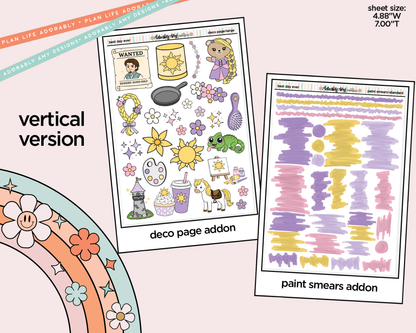Vertical Best Day Ever Fairytale Themed Sticker Kit for Vertical Standard Size Planners or Insert - Adorably Amy Designs