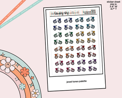 Rainbow Bikes - Bike Ride Doodled Icon Stickers - Adorably Amy Designs