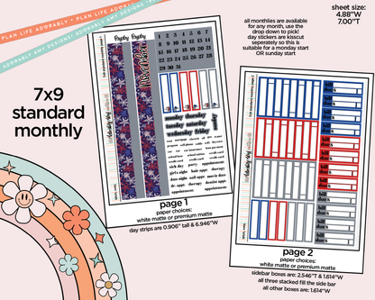 Standard 7x9 Monthly Pick Your Month Ship Ahoy! Planner Sticker Kit for some 7x9 Planners