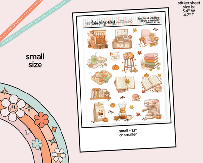 Books & Coffee Deco Samplers in 3 Sizes Decorative Planner Stickers