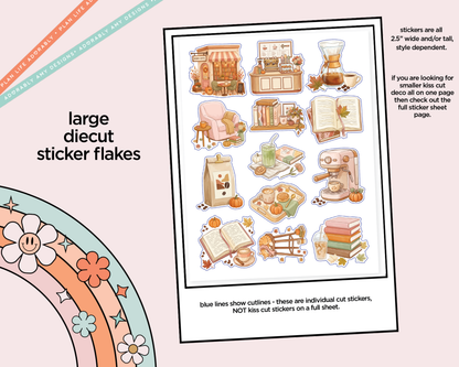 Books & Coffee Deco Samplers in 3 Sizes Decorative Planner Stickers