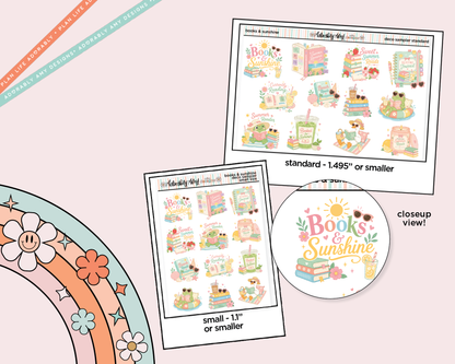 Books & Sunshine Deco Samplers in 3 Sizes Decorative Planner Stickers