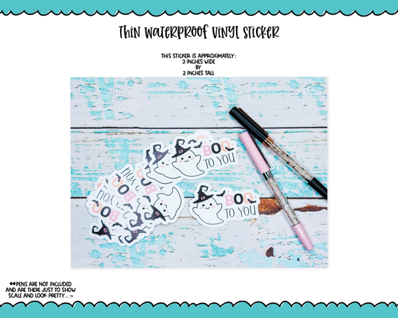 Waterproof Vinyl Large Diecut Stickers - Boo to You Pastel Halloween