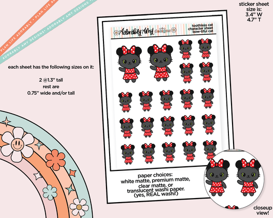 Toothless Cat Bow-tiful Cat Decoration Character Planner Stickers