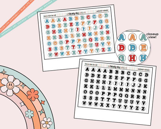 This is How We Roll Bowling Alphabet Stickers Deco Typography Sampler Planner Stickers - Adorably Amy Designs
