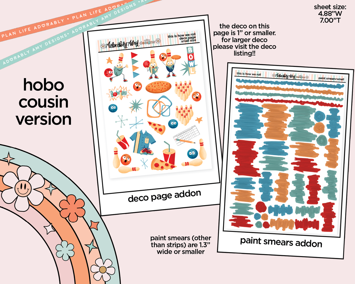 Hobonichi Cousin Weekly This is How We Roll Bowling Planner Sticker Kit for Hobo Cousin or Similar Planners - Adorably Amy Designs