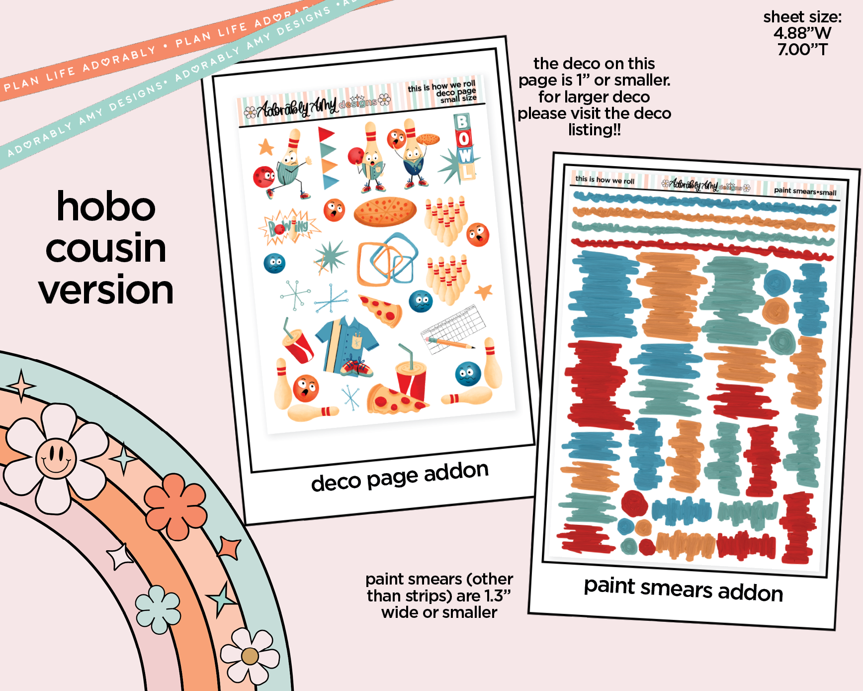 Hobonichi Cousin Weekly This is How We Roll Bowling Planner Sticker Kit for Hobo Cousin or Similar Planners - Adorably Amy Designs