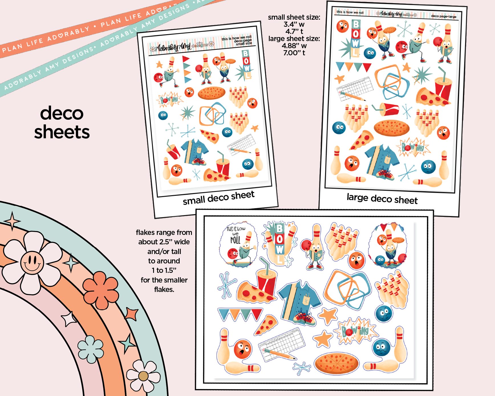 This is How We Roll Bowling Weekly Kit Deco Pages - All Sizes - Adorably Amy Designs