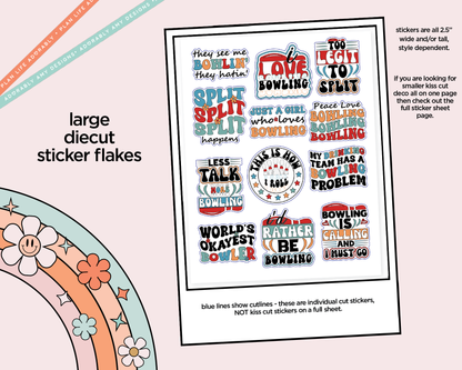They See Me Bowlin' Deco Typography Sampler Planner Stickers - Adorably Amy Designs