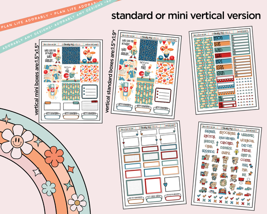 Vertical This is How We Roll Bowling Sticker Kit for Vertical Standard Size Planners or Insert - Adorably Amy Designs
