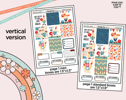 Vertical This is How We Roll Bowling Sticker Kit for Vertical Standard Size Planners or Insert - Adorably Amy Designs