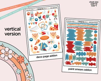 Vertical This is How We Roll Bowling Sticker Kit for Vertical Standard Size Planners or Insert - Adorably Amy Designs