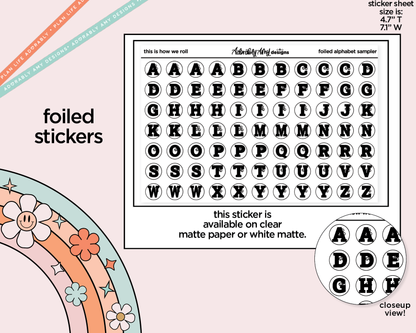 Foiled This is How We Roll Bowling Alphabet Stickers Deco Typography Sampler Planner Stickers - Adorably Amy Designs