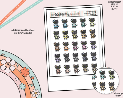 Toothless Cat Bowling Decoration Character Planner Stickers - Adorably Amy Designs