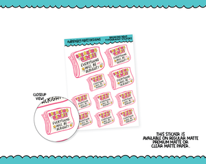 Breaking News - Everything Will Be Alright Typography Sampler Planner Stickers for any Planner or Insert