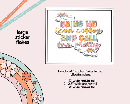 Bring Me Iced Coffee and Call Me Pretty Typography Sampler Planner Stickers for any Planner or Insert