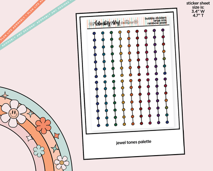 Rainbow Bubble Line Dividers Large/Jumbo Size Stickers for any Planner or Insert