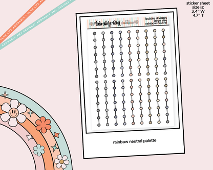 Rainbow Bubble Line Dividers Large/Jumbo Size Stickers for any Planner or Insert