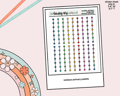 Rainbow Bubble Line Dividers Large/Jumbo Size Stickers for any Planner or Insert