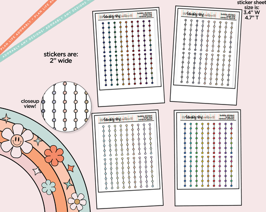 Rainbow Bubble Line Dividers Large/Jumbo Size Stickers for any Planner or Insert