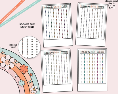 Rainbow Bubble Line Dividers Small Size Planner Stickers for Any Planner - Adorably Amy Designs
