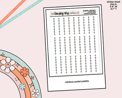 Rainbow Bubble Line Dividers Small Size Planner Stickers for Any Planner - Adorably Amy Designs