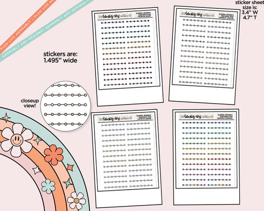 Rainbow Bubble Line Dividers Standard Size Stickers for any Planner or Insert