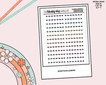 Rainbow Bubble Line Dividers Standard Size Stickers for any Planner or Insert - Adorably Amy Designs