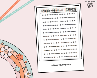 Rainbow Bubble Line Dividers Standard Size Stickers for any Planner or Insert - Adorably Amy Designs