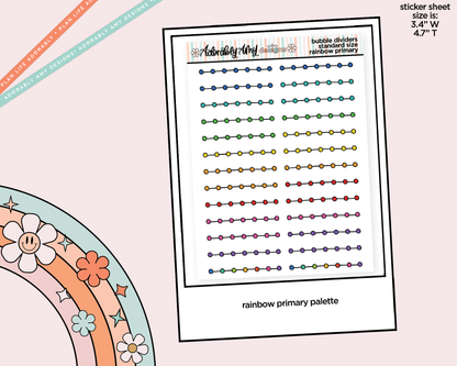 Rainbow Bubble Line Dividers Standard Size Stickers for any Planner or Insert - Adorably Amy Designs