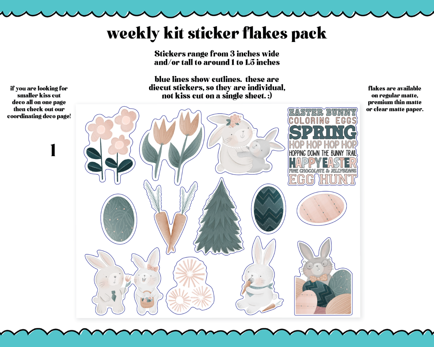 Bunny Egg Hunt Watercolor Weekly Kit Addons - All Sizes - Deco, Smears and More!