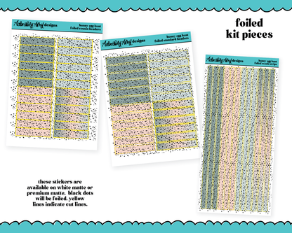 Foiled Bunny Egg Hunt Headers or Long Strips Planner Stickers for any Planner or Insert