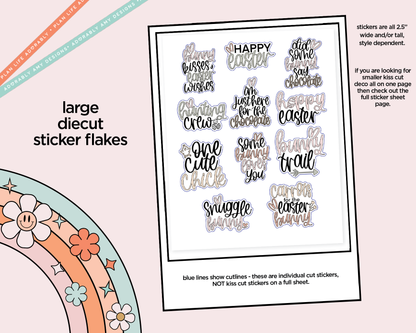 Bunny Kisses Deco Typography Sampler Planner Stickers - Adorably Amy Designs